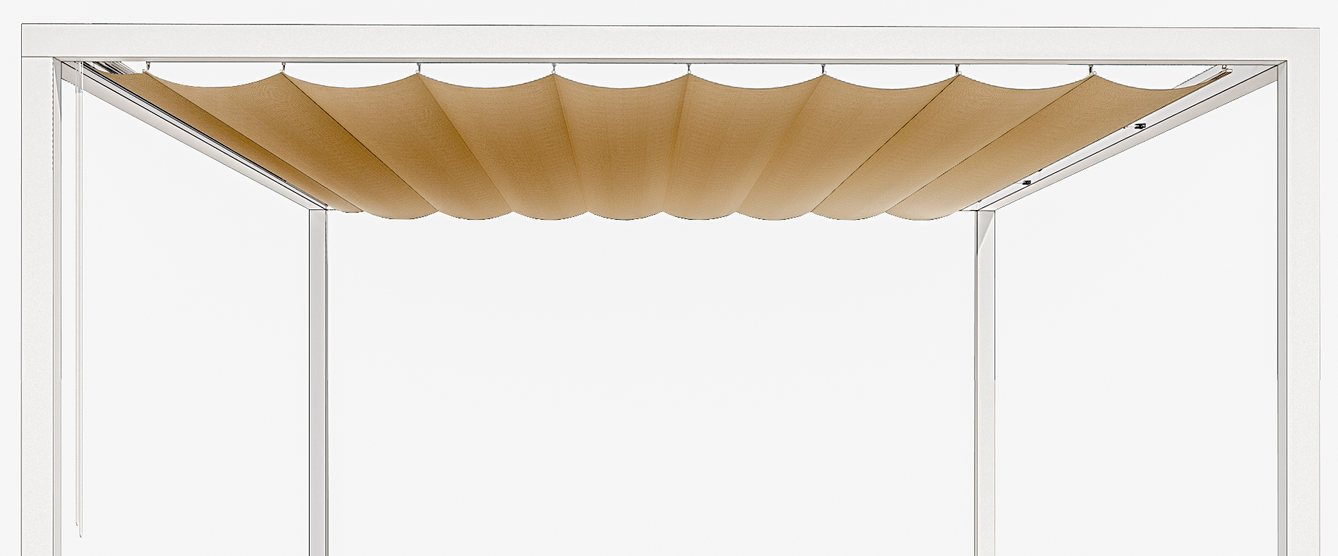 Effet velum toile coulissante sur mesure